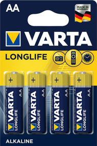 Батарейка VARTA LONGLIFE AA BLI 4 ALKALINE (04106101414)