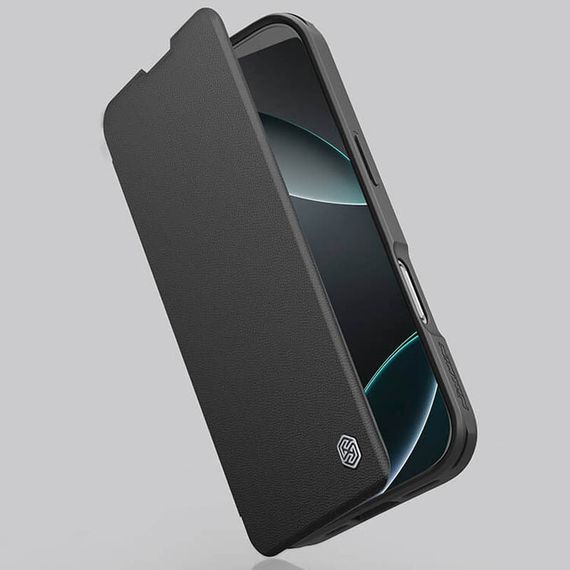 Шкіряний чохол-книжка Nillkin Qin Prop Plain Camshield для Apple iPhone 16 Pro (6.3") Classic Black | Зображення 4
