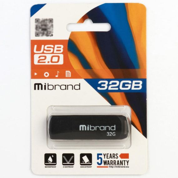 Flash Mibrand USB 2.0 Mink 32Gb Black | Зображення 1