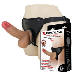 Страпон женский Pretty Love - Fogg 4.7" Silicone Dildo with Harness Briefs, BW-022076 Sex Aura