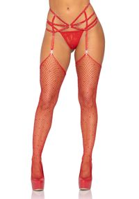 Пояс для панчіх Leg Avenue Rhinestone garterbelt Red One Size