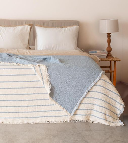 Муслінове покривало Moss Exclusive Muslin 230 х 250 см. Mavi