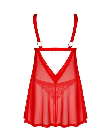 Сорочка Obsessive Elianes babydoll Червона XL/2XL | Зображення 3