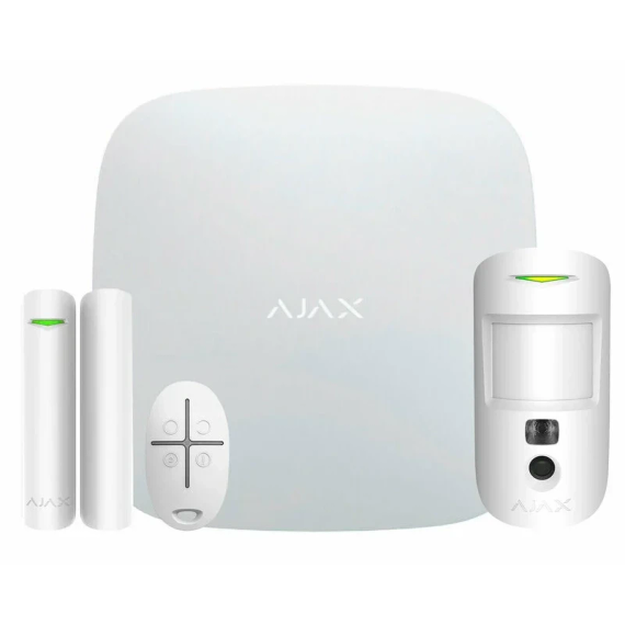 Ajax StarterKit Cam Plus HDR ECG (8EU) UA white Комплект - Охоронні ПКП