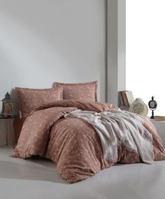 Постельное белье Limasso Jacquard Ranforse 200 х 220 см Ipi Boyali Kahve