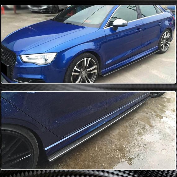Боковые Пороги V3 (для S-Line SD, Карбон) для Ауди A3 2012-2020 гг | Зображення 3