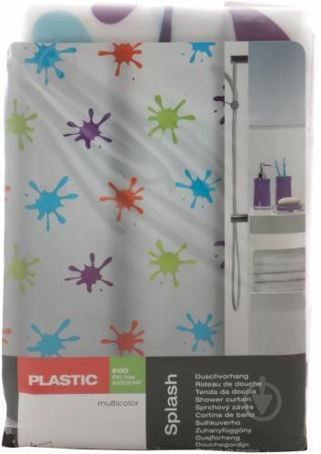 Шторка для ванной и душа Spirella Splash 180x200 см, водоотталкивающая PEVA, 10.16133 | Зображення 1