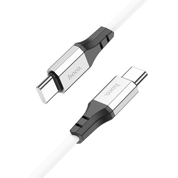 Дата кабель Hoco X86 Spear Type-C to Type-C 60W (1m) White | Зображення 1