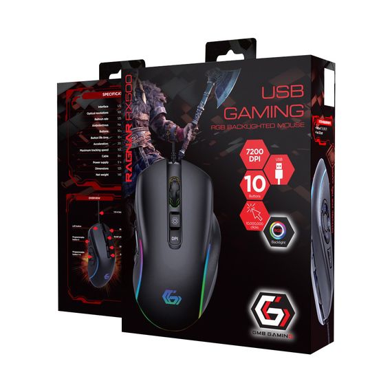 Мишка Gembird Ragnar RX500 USB RGB Black (MUSG-RAGNAR-RX500) | Зображення 3