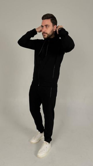 Чоловічий спортивний костюм база чорний | Зображення 5