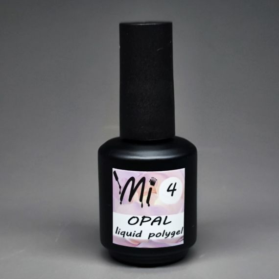 Жидкий полигель Мі OPAL #4 розово-фиолетовый с шиммером 15мл (бутылочка с кисточкой)