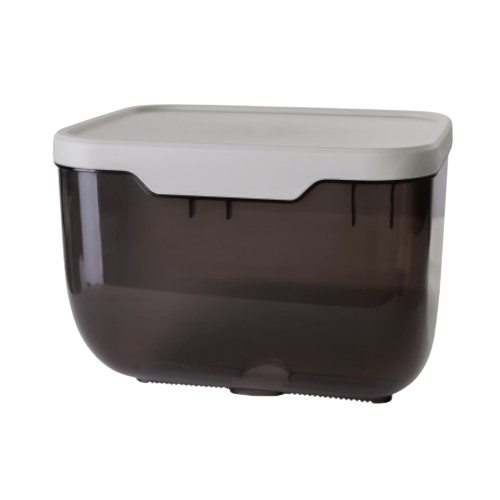 Тримач для туалетного папіру коричневий прозорий/біла троянда Алеана