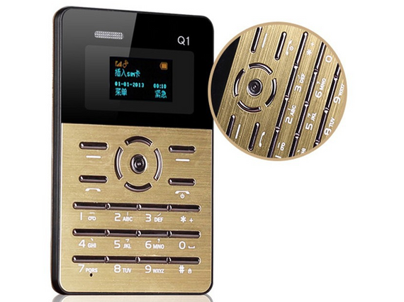 Міні маленький мобільний телефон Card Phone Q1 Gold