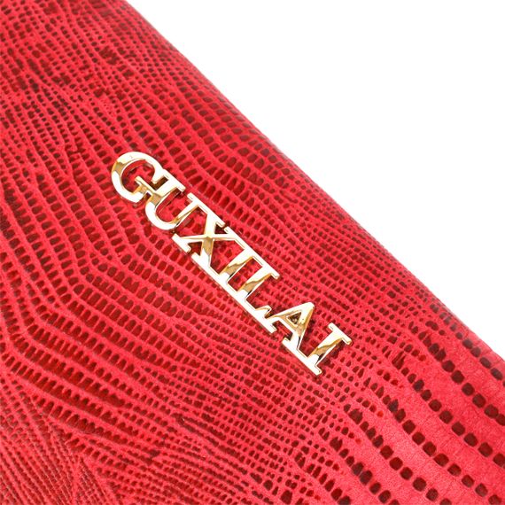 Кошелек женский кожаный с тиснением Guxilai 18967 Красный | Зображення 5