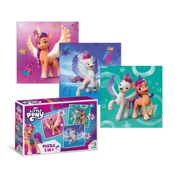 Дитячі Пазли 3 в 1 My Little Pony "Зіпп та Санні" DoDo 200384 | Зображення 1