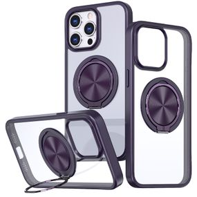 TPU+PC чехол Metal Ring with MagSafe для Apple iPhone 13 Pro (6.1") Темно-фиолетовый