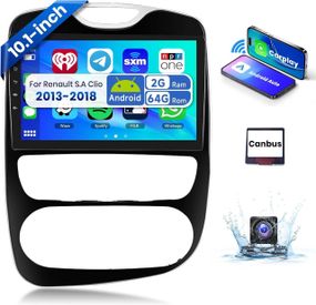 Штатная магнитола 9.3″ для Renault Clio 4 2013-2018 2 Din Carplay Android Auto Bluetooth Wi-Fi камера CANBUS