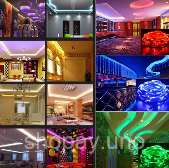 Комплект Світлодіодна стрічка багатобарвна 3528 RGB комплект 5м з пультом | Зображення 4