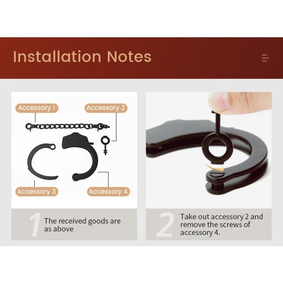 Наручник з ланцюжком та карабіном Roomfun з ключиком, чорний sexstyle | Зображення 7