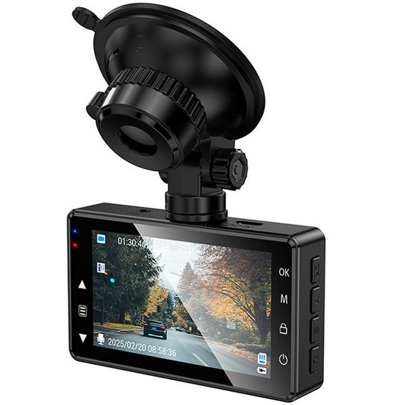 Відеореєстратор Hoco DV14 3-inch screen display driving recorder (720P) Metal gray | Зображення 1