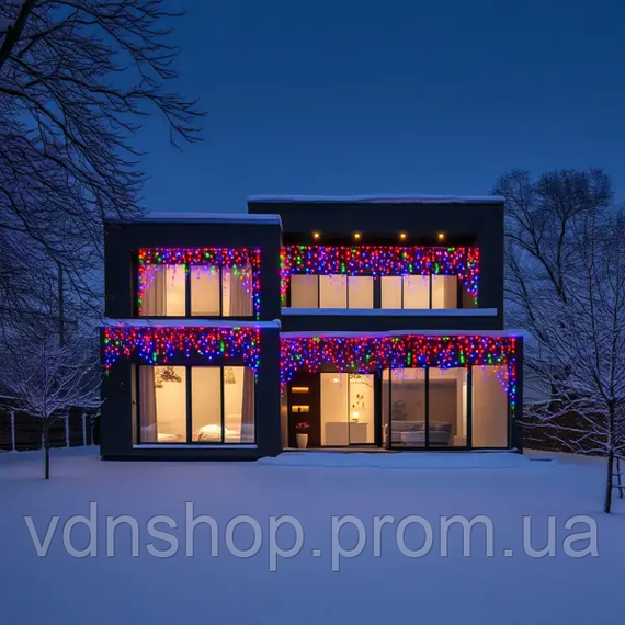 Уличная гирлянда Бахрома 50 м 840 LED черный провод Мультиколор 50MBML | Зображення 1