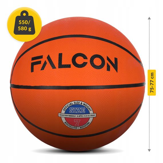 М'яч баскетбольний Falcon Classic Orange Size 7 (P-5905973404242) | Зображення 2