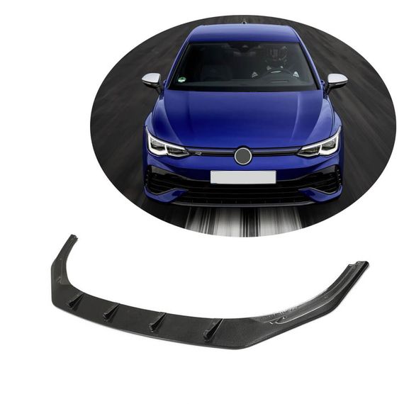 Накладка на передний бампер Lip (для R HB 2019-2024, Карбон) для Volkswagen Golf 8 2019- гг