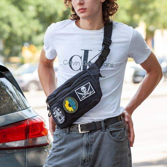 Стильная унисекс бананка, Бананка мужская без принта, Практичная мужская бананка нагрудная UG-24