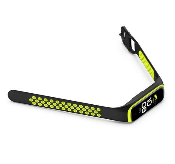 Силіконовий ремінець Primo Perfor Sport для фітнес-браслета Samsung Galaxy Fit 2 (SM-R220) - Black&Green | Зображення 3