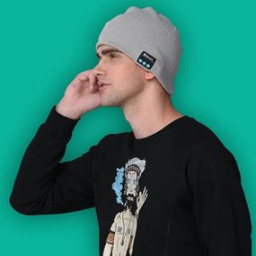 Портативна колонка шапки з bluetooth навушниками SPS Hat BT True. Колір: сірий UT-19