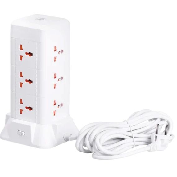 Мережевий фільтр подовжувач 2.8 м з лампою на 9 універсальних розеток з 2 USB, 1 Type-C, бездротова зарядка HP-5-5 | Зображення 3