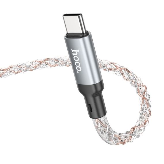 Дата кабель Hoco U112 Shine 2.4A USB to Type-C (1m) Gray | Зображення 4