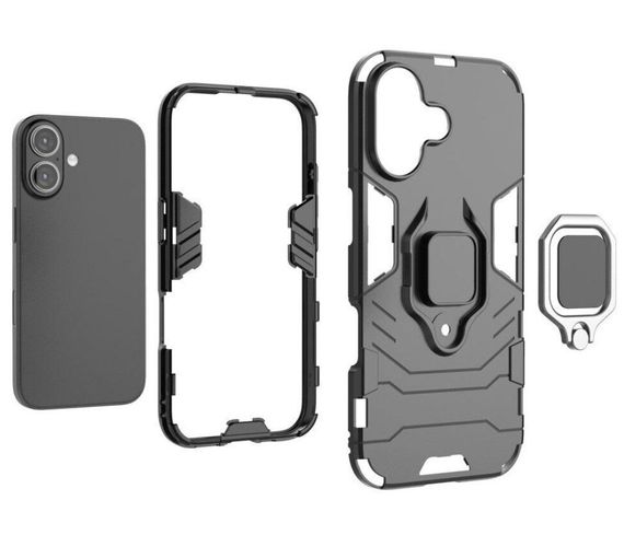 Чехол бампер Primolux Ring Armor для Apple iPhone 16 - Black | Зображення 4