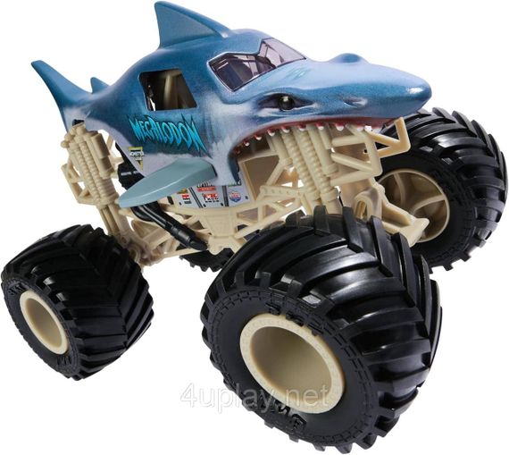 Оригінал Monster Jam Megalodon Монстр-трак 1:24 Акула Мегалодон Металевий кузов | Зображення 2