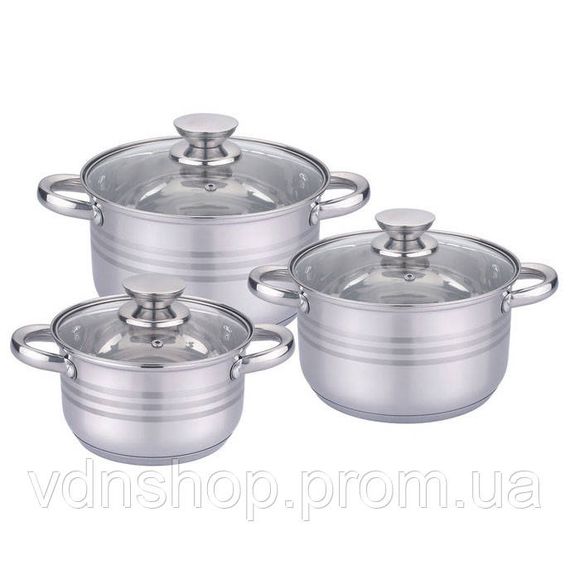 Хороші каструлі, Набір великих каструль, Каструлі з нержавіючої сталі, Каструля з нержавіючої сталі DO-93 | Зображення 1