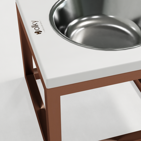 Миска на підставці для великих собак Hollky Base Solo XL (1 × 1,8 л) Solo XL-262620-GLWH | Зображення 3