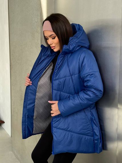 Женская теплая зимняя куртка с капюшоном NB23053 размер 50/52 цвет синий | Зображення 1
