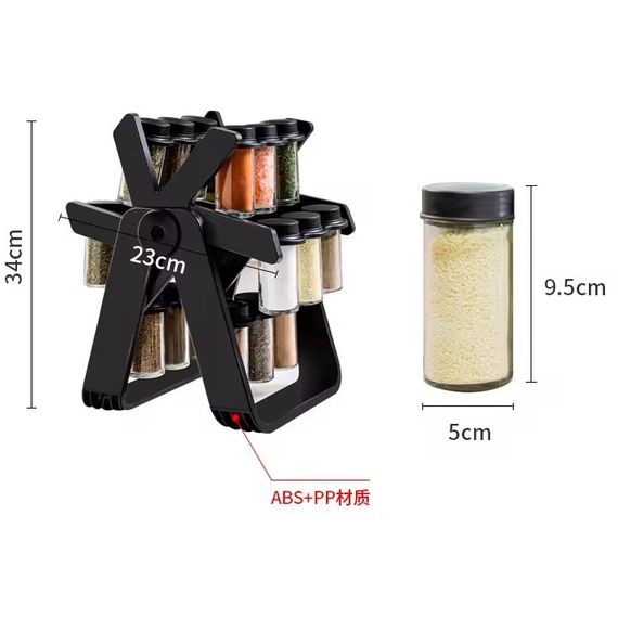 Карусель для спецій 360° Spice Rack на 18 баночок · Кухонний органайзер – спецівниця на підставці, що обертається. | Зображення 5