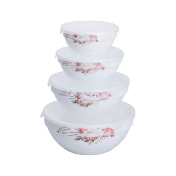 Набір порцелянових харчових контейнерів 4 шт 0,25/0,35/0,6/1,1л HP-7-713 | Зображення 1