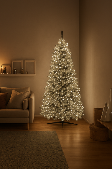 Новорічна гірлянда Хвойна лапа 100 м 3000 LED білий провід Біле сяйво D3000L100MWW | Зображення 1