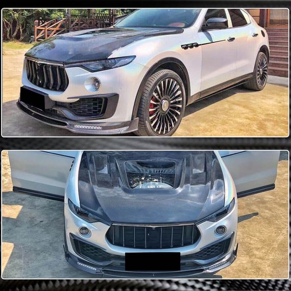Накладка на передний бампер Lip V2 (для Base/S, Карбон) для Maserati Levante 2016- гг | Зображення 2
