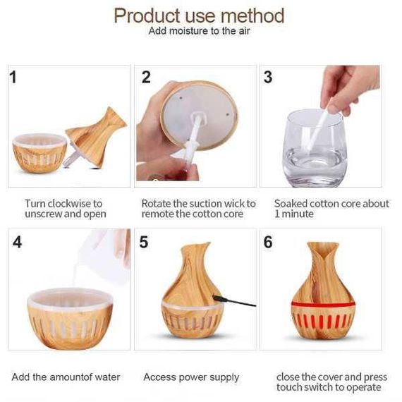 Увлажнитель повітря світле дерево з підсвіткою