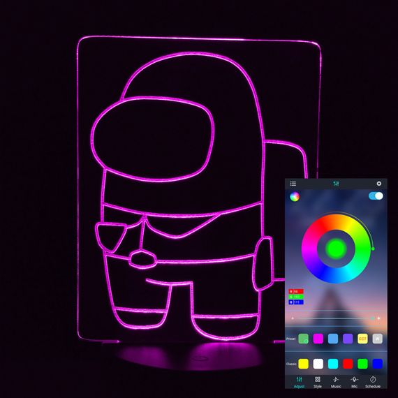 Акриловый светильник-ночник управление с телефона Among Us tty-n000407