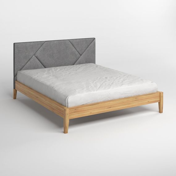 Полуторне дерев&#039;яне ліжко Mebigrand Нью-Йорк ДК Горіх світлий/Аляска 93 (Сірий) 120х200 см (MBG-10367) | Зображення 1