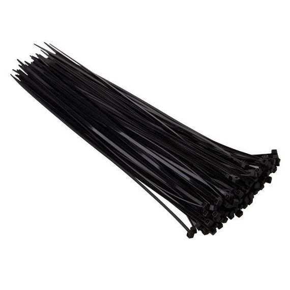 Хомут пластиковий 3,6*300 мм, чорний, 100 од. INTERTOOL TC-3631 | Зображення 1