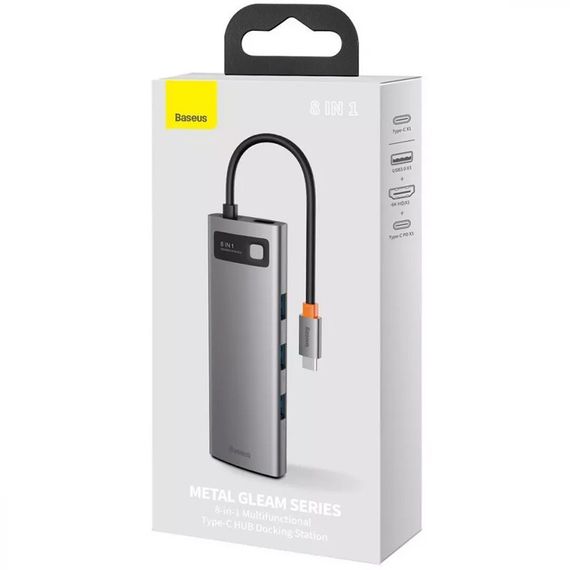 Перехідник HUB Baseus Metal Gleam Series 8-in-1 Multifunctional Type-C (CAHUB-CV0G) | Зображення 6