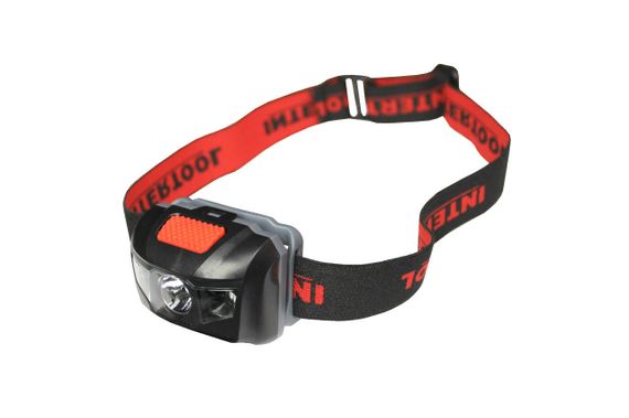 Фонарь налобный Intertool - 1 LED + 2 LED х 1 Вт (LB-0302)