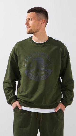 Світшот з принтом чоловічий LAWA P-MB02370 L Оливковий shop (2000999563133)