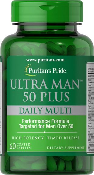 Мультивітамінний комплекс для чоловіків віком від 50 років Puritan's Pride Ultra Vita Man™ 50 Plus 60caplets
