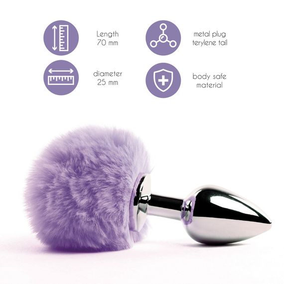 Анальна пробка FeelzToys - Bunny Tails Butt Plug Purple | Зображення 1